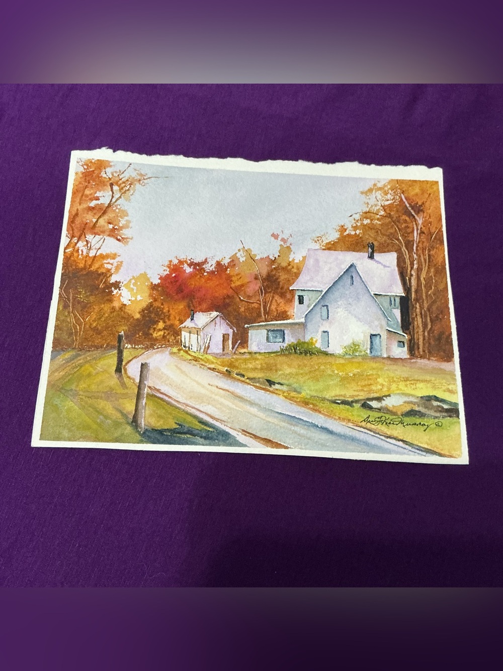 ORIGINAL WATERCOLOR PAINTINGS Double Sided Autumn